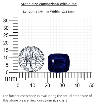 BLUE SAPPHIRE Cushion GIA Certified 10.90 cts.