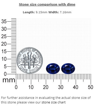 BLUE SAPPHIRE AGL Certified Untreated 5.06 cttw. Oval Matched Pair