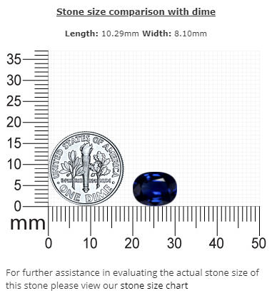 BLUE SAPPHIRE GIA Certified Untreated 4.04 cts. Oval