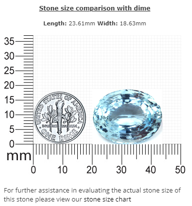 AQUAMARINE  Oval GIA Certified 31.87 cts.