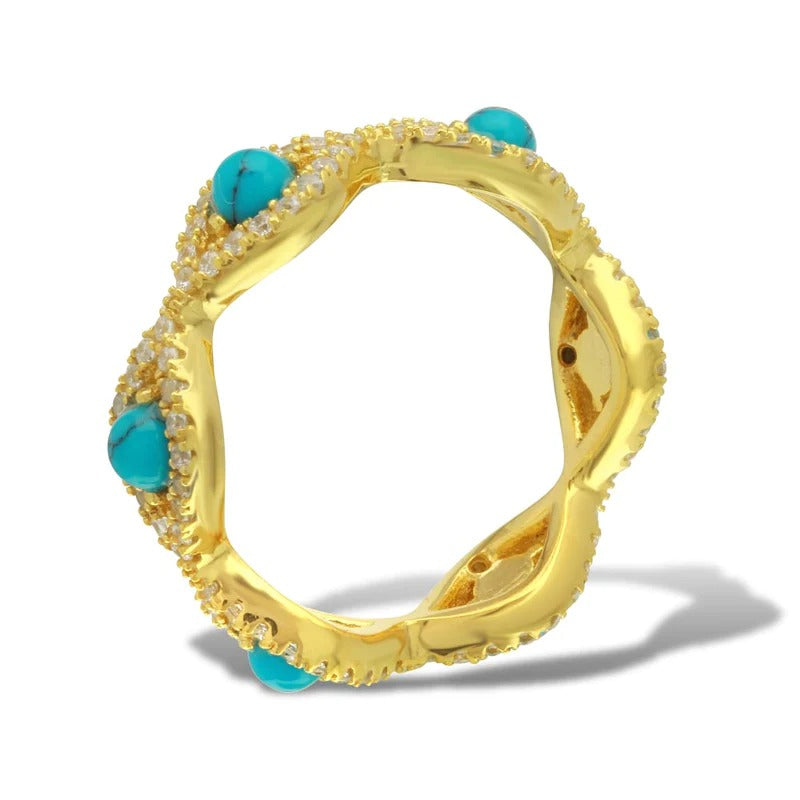 Evil Eye Eternity Ring with Turquoise