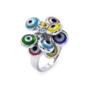 Multi Colored Hanging Evil Eye Ring