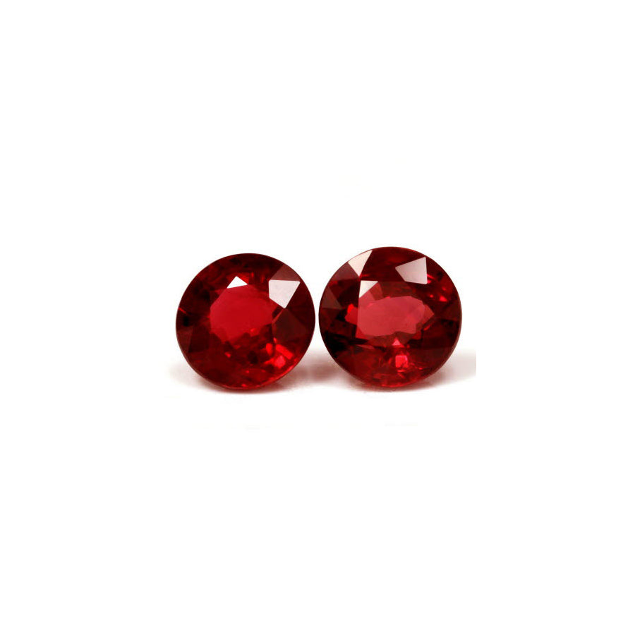 Ruby Round Matched Pair GIA Certified 2.26  cttw.