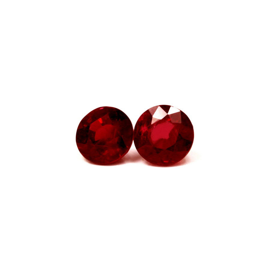 Ruby Round Matched Pair GIA Certified  2.70 cttw.