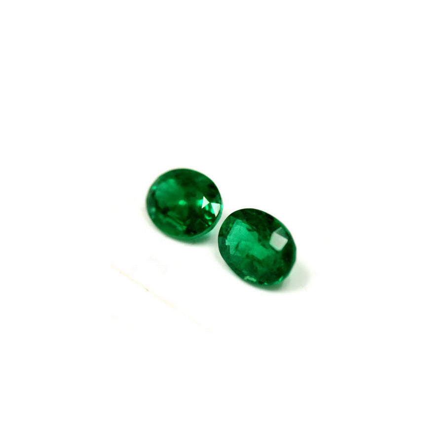 Green Emerald Oval Matched Pair GIA Certified 3.62 cttw.