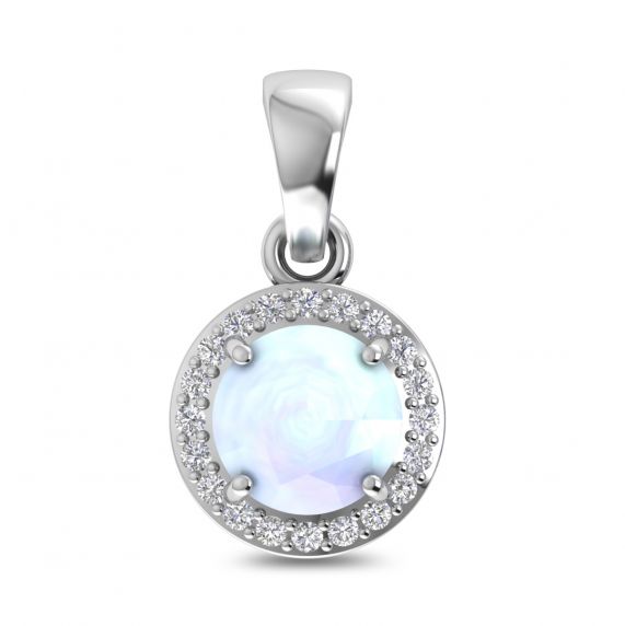 Moonstone with Crystal